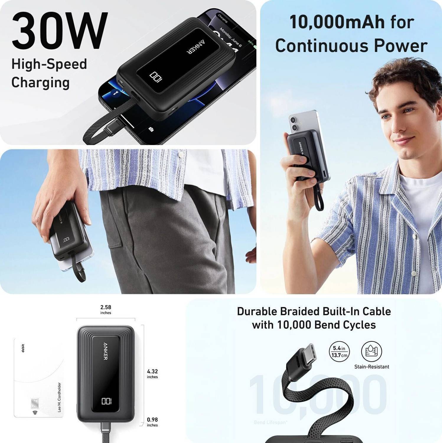 Anker 10000 mAh 30 W Compact Power Bank Price in India - Buy Anker