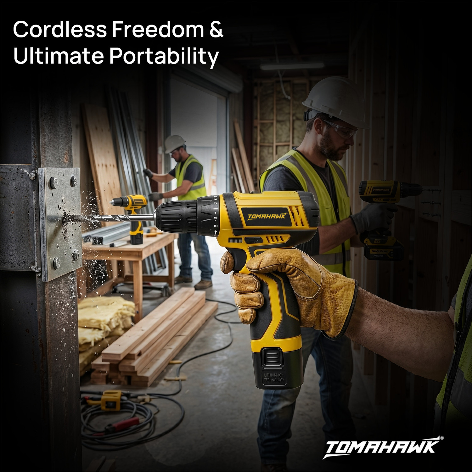 Image of Tomahawk T 7600-S Cordless Screwdriver & Drill Set,25pcs - Compact and Powerful T7600-S-Drill Set-CL-1 Cordless Drill