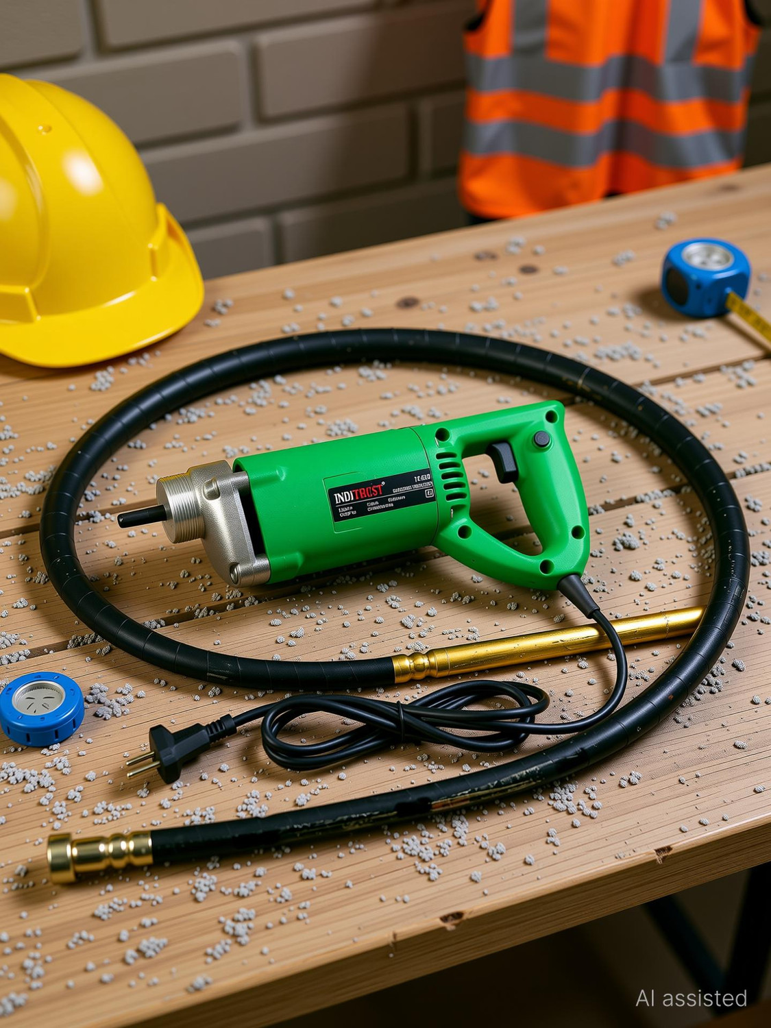 Image of Inditrust 1250W Heavy Duty Concrete Needle Vibrator with 6 MONTHS WARRANTY 13000 Vibrations per Minute (WITH 3 M Needle) Pistol Grip Drill