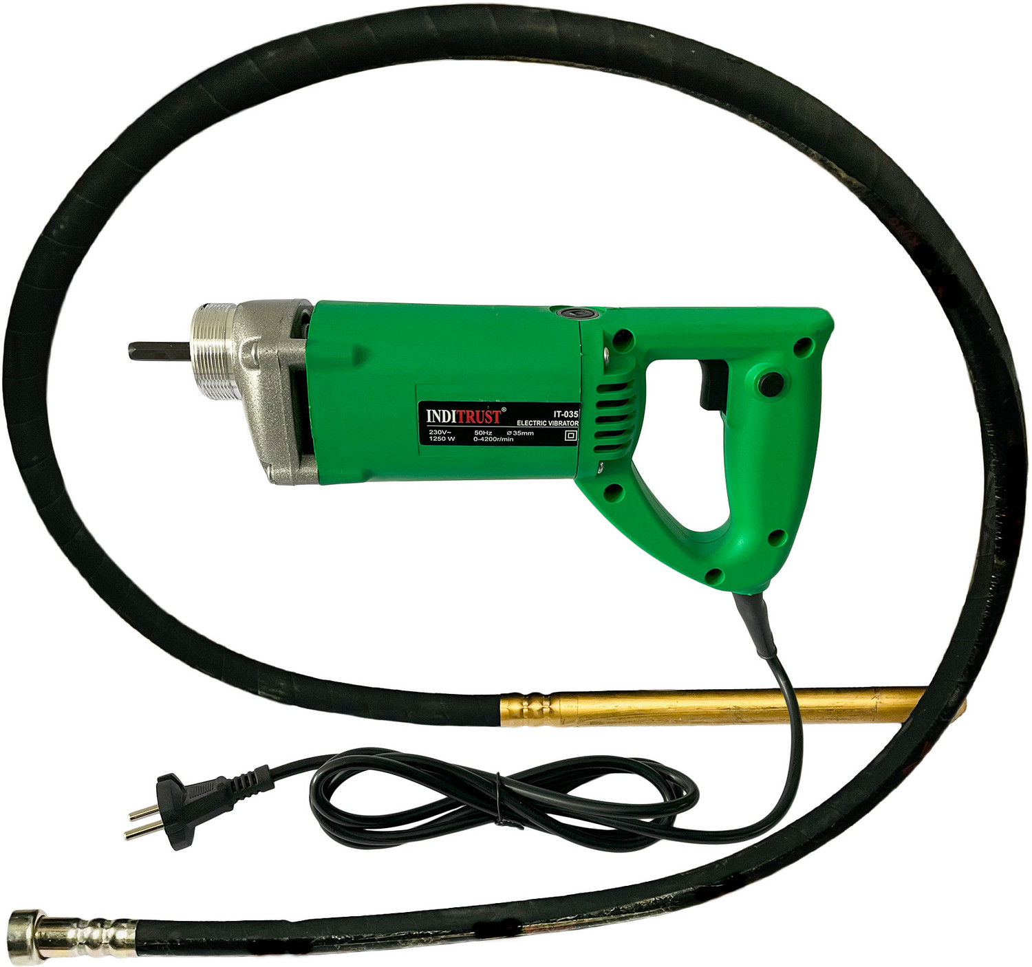 Image of Inditrust 1250W Heavy Duty Concrete Needle Vibrator with 6 MONTHS WARRANTY 13000 Vibrations per Minute (WITH 3 M Needle) Pistol Grip Drill