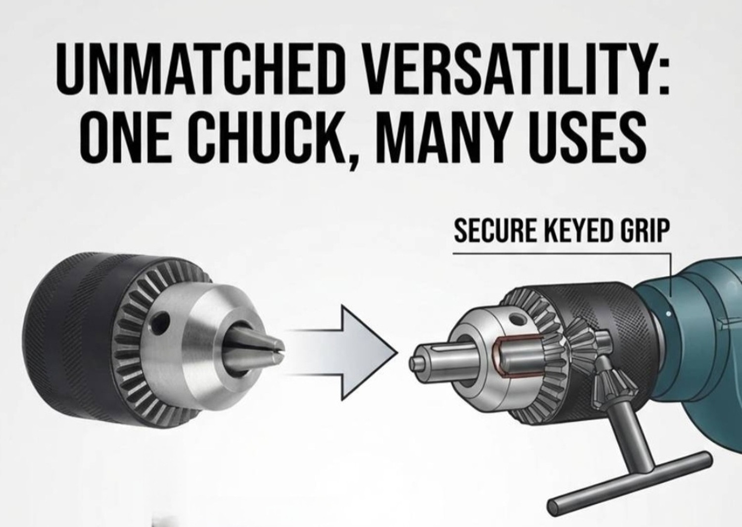 Image of CTC Heavy Duty 10 mm Keyed Drill Chuck SDS13KC-02 Magnetic Drill