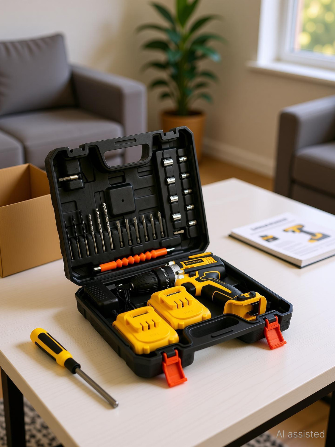 Image of UrbanVolt 21V Cordless Drill Heavy-Duty , Dual Speed, LED Light, Forward /Reverse, 1 Year Warranty Cordless Drill