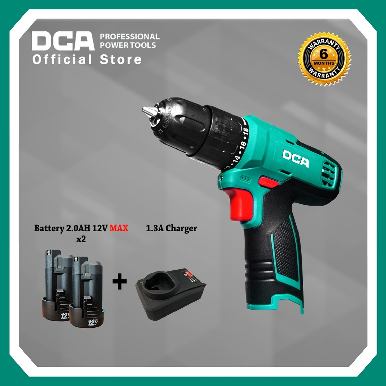 Image of DCA MAYUR DCA CORDLESS DRILL 1202E WITH 2 BATTERY ,1 CHARGER, 1 BIT DCA Cordless Drill
