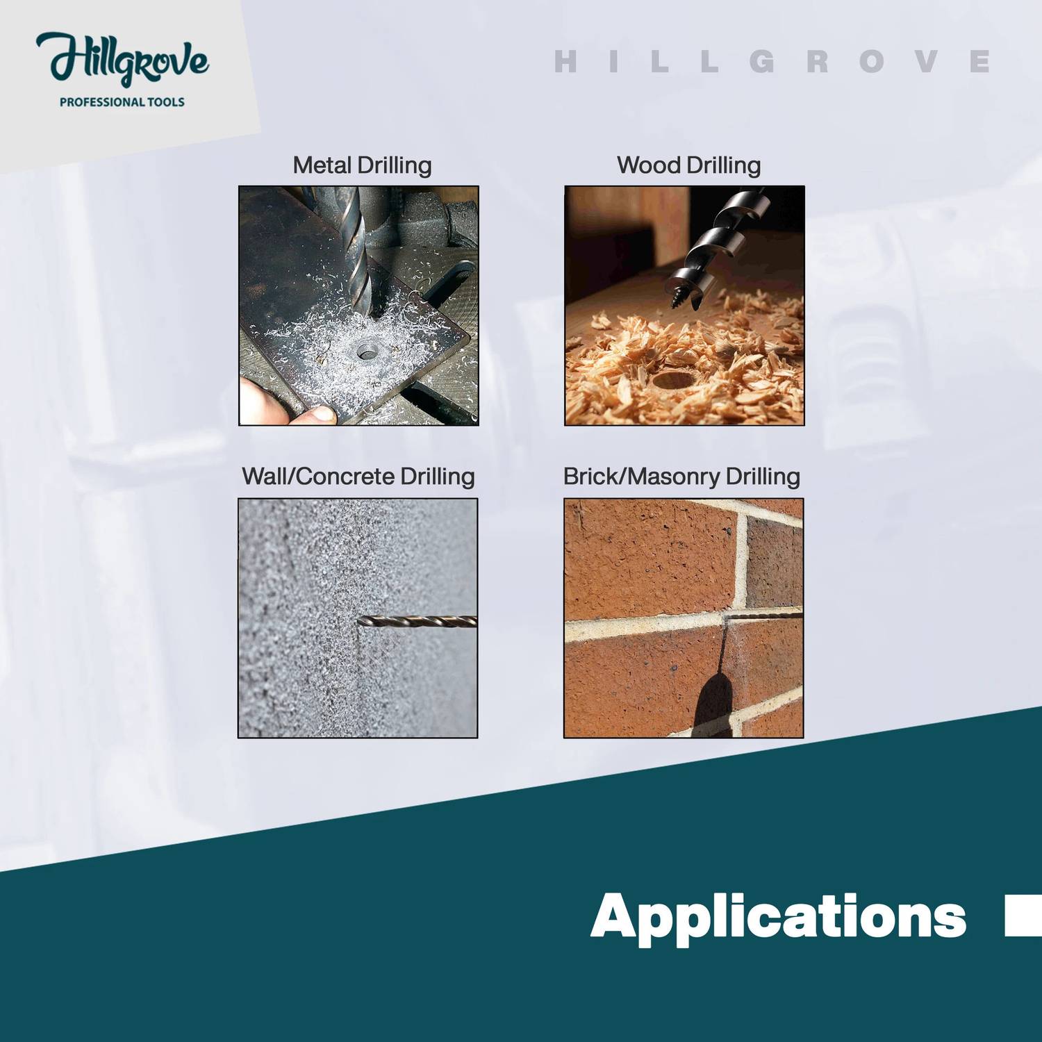 Hillgrove HGCM1104M1 Drill Machine with 5 Wood Drill Bits - Image 5