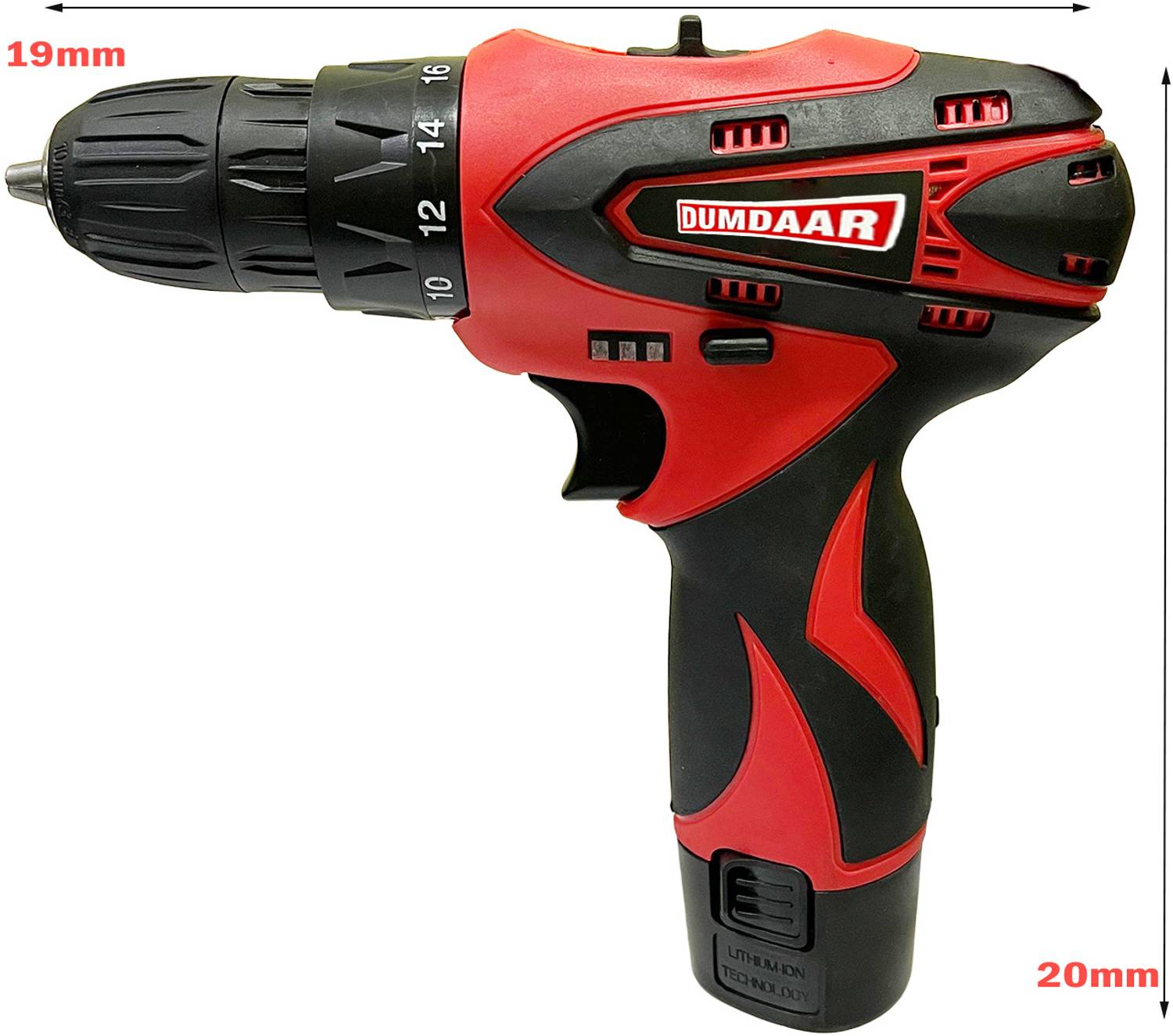DUMDAAR 12V Cordless Drill Set - 25pcs, 2x1.5Ah Battery - Image 4