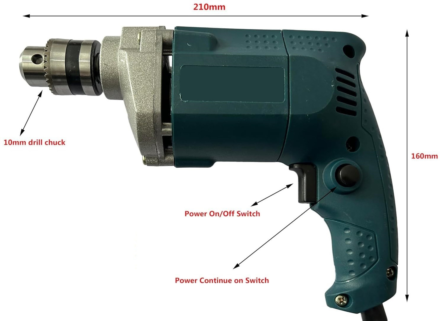 Image of Sauran 10MM Powerful Drill Machine (PWD78) Pistol Grip Drill