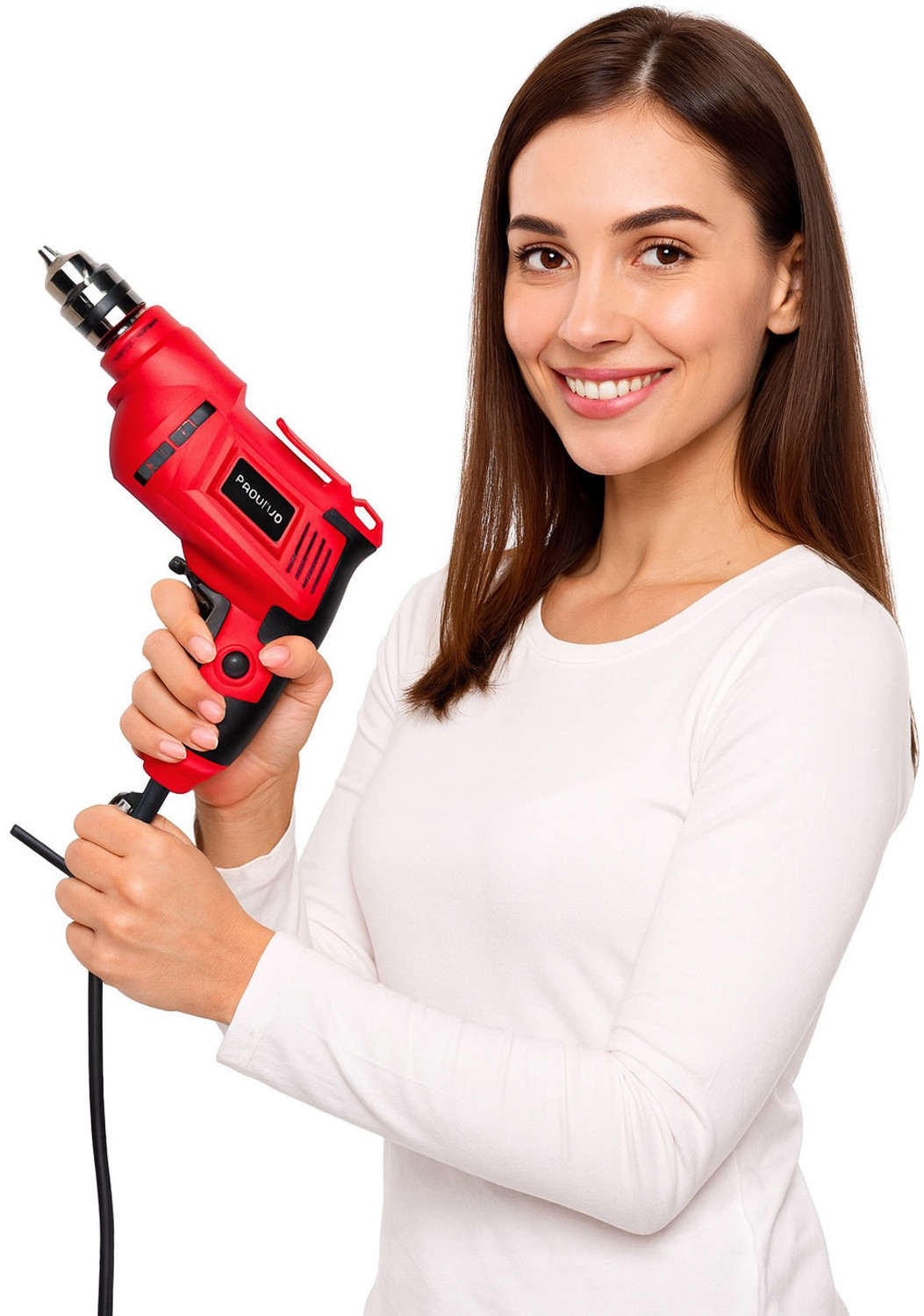 Image of RanPra 100% Copper Winding 10mm Drill Machine with 1 Pair of Safety Gloves Pistol Grip Drill