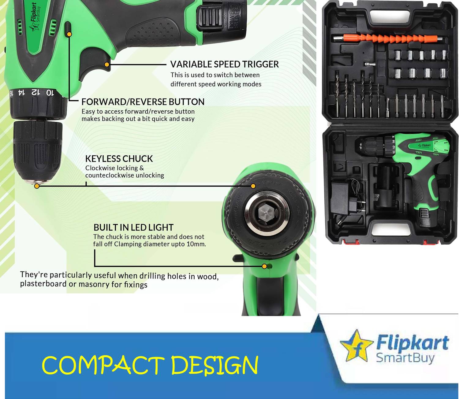 Flipkart SmartBuy FSB-CD12K 10mm Cordless Drill Driver - Image 3