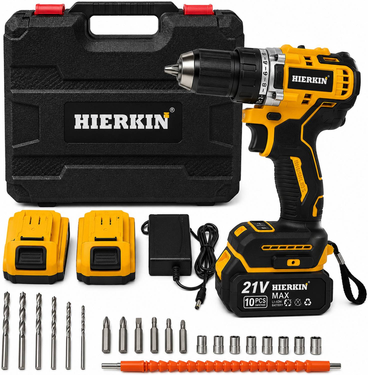 HIERKIN 21V Cordless Drill Driver Kit - Image 1