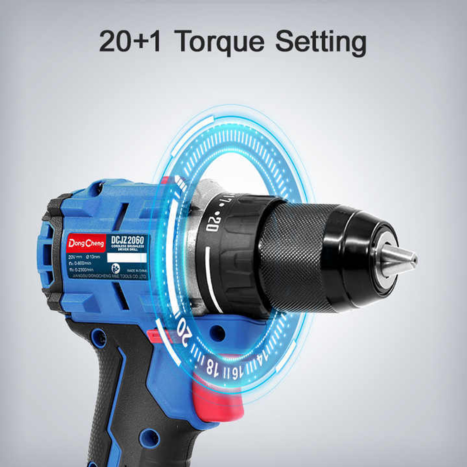 Image of Dongcheng CORDLESS BRUSHLESS DRIVER /HAMMER DRILL 20V MAX LI-ION BATTERY & 50NM MAX TORQUE Power & Hand Tool Kit