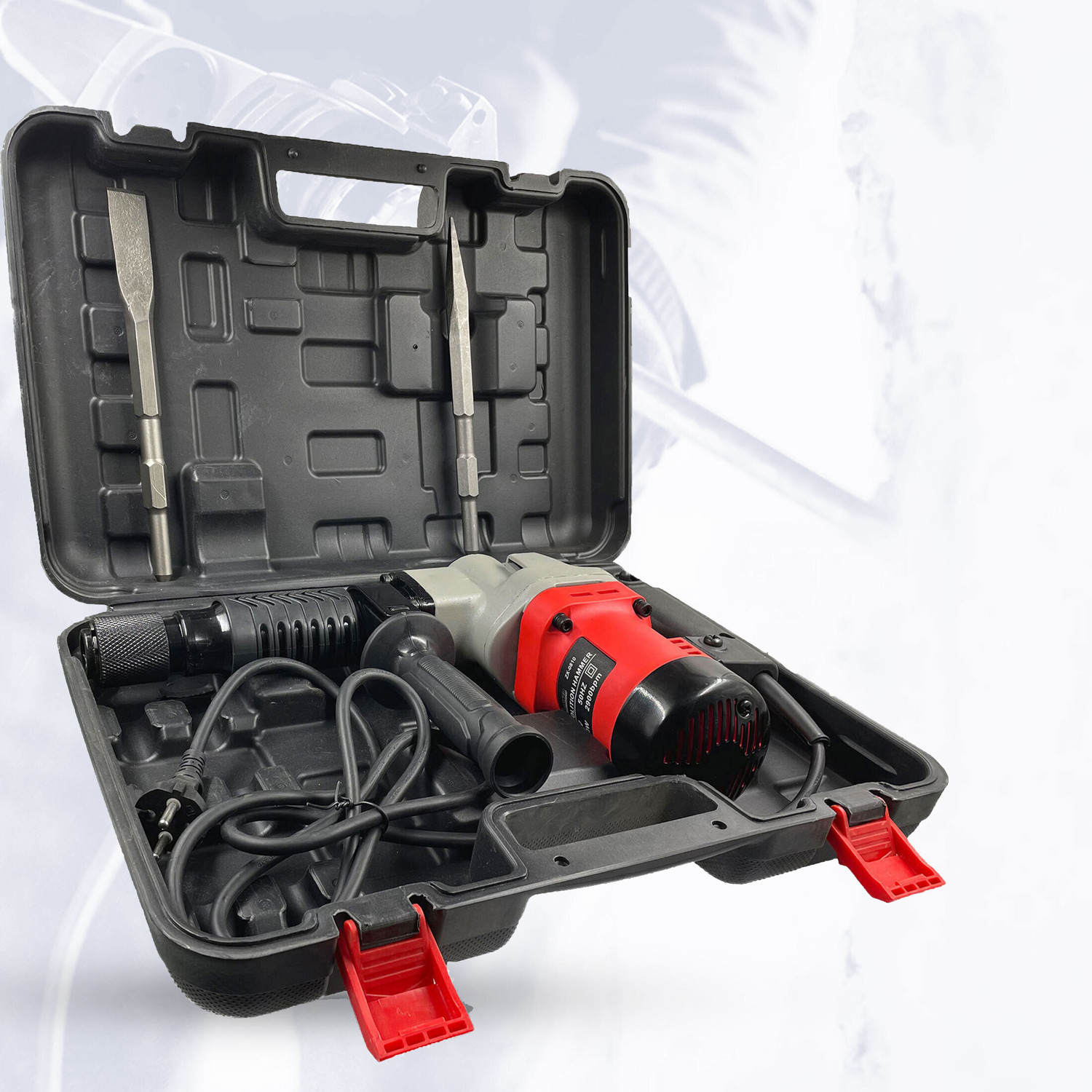 Image of Hillgrove 100% Copper Winding HGCM536M7 17mm Demolition Breaker Drill Machine with 2 100% Copper Winding HGCM536M7 17mm Demolition Breaker Drill Machine with 2 Pistol Grip Drill