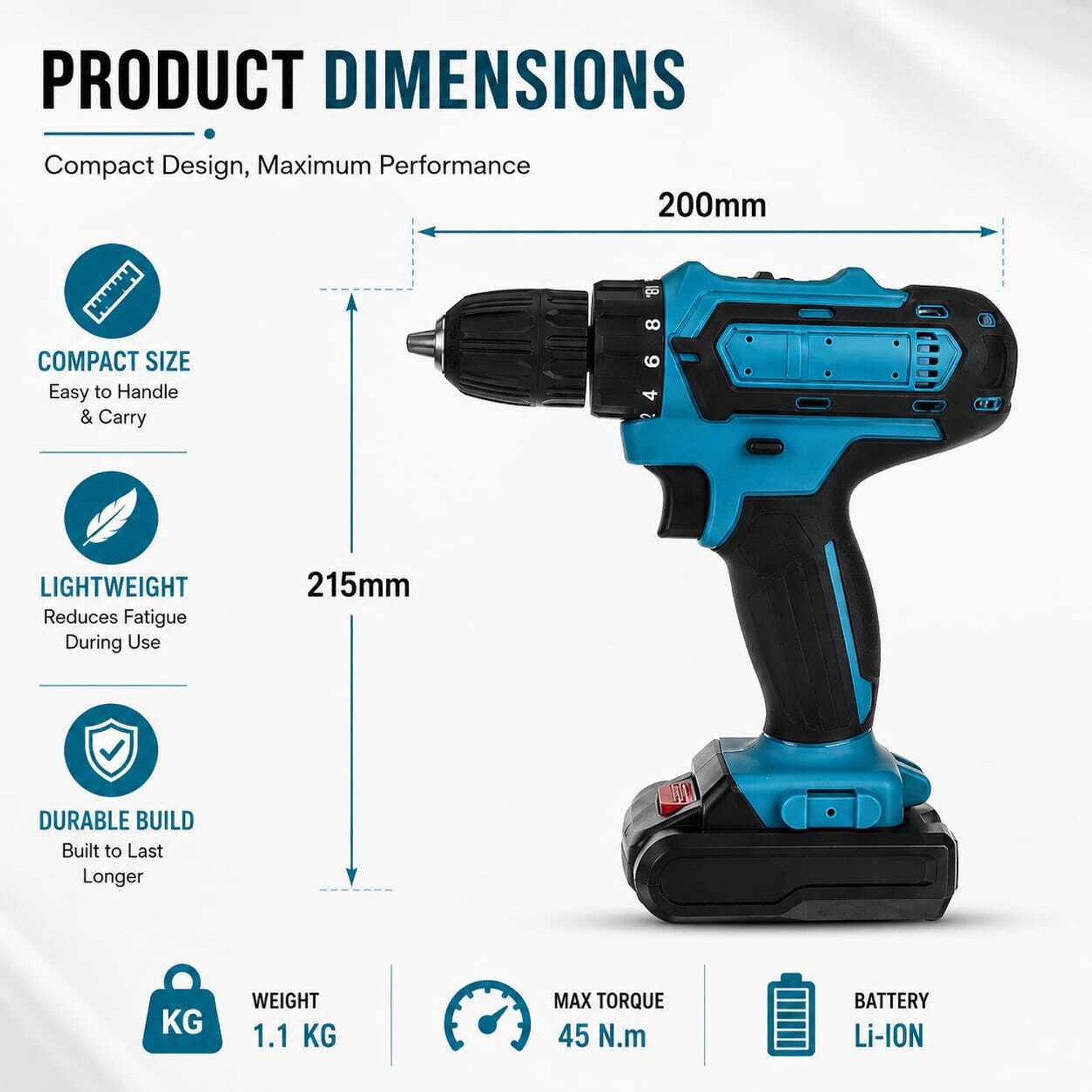 Image of PowerDrill 48V CORDLESS DRILL MACHINE WITH DRILL SET SET CORDLESS Cordless Drill