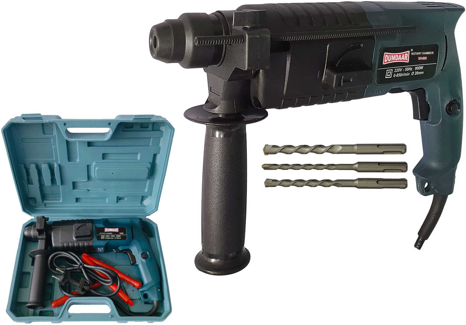 Image of DUMDAAR Electric machine with 3pc Hammer bit set Pistol Grip Drill