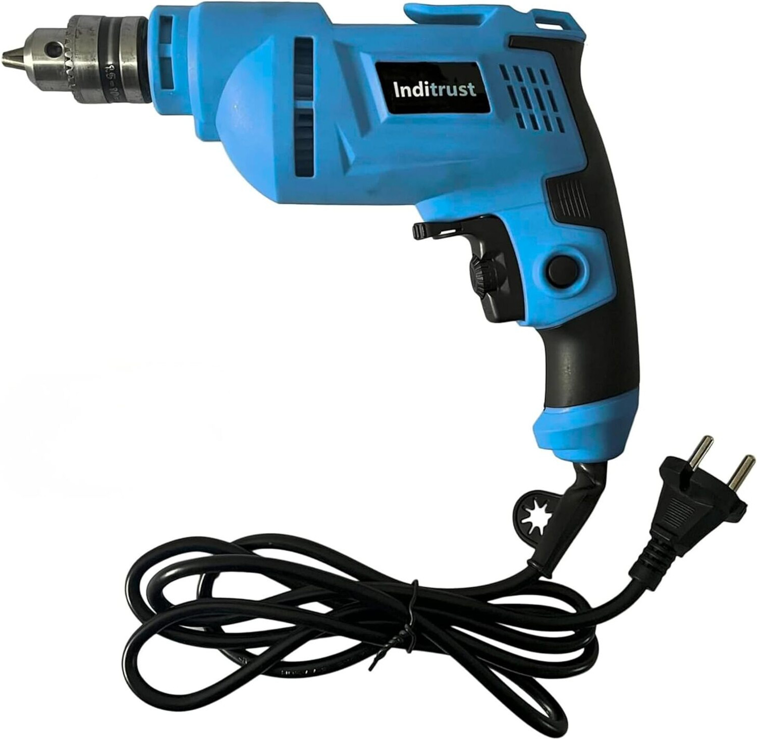 Image of Inditrust New 500W 10mm drill machine 6Month warranty, 100% Copper Winding Forward /Reverse 10mm drill machine for Wood & Metal Work with Variable Speed, 9pc Drill bit set Pistol Grip Drill