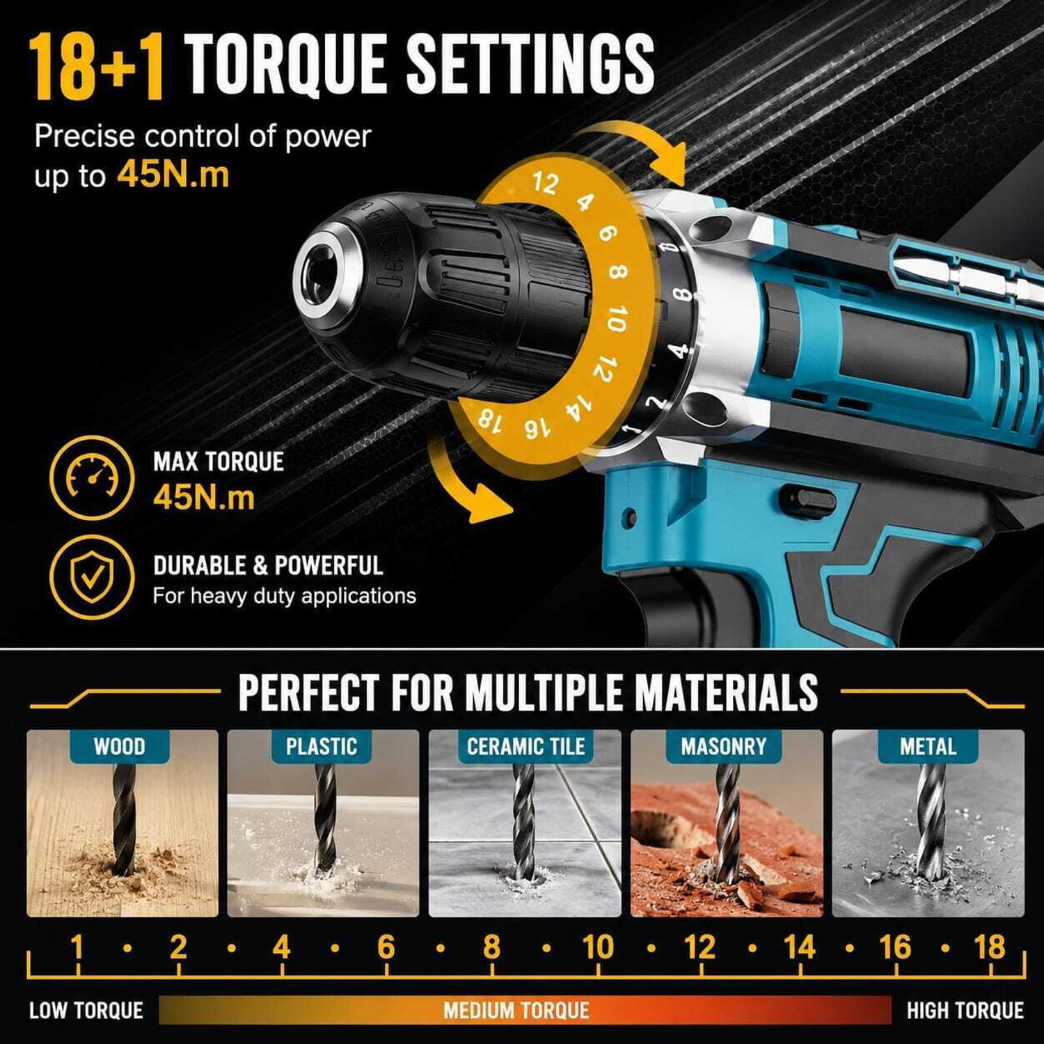 Image of PowerDrill 48V CORDLESS DRILL MACHINE WITH DRILL SET SET CORDLESS Cordless Drill