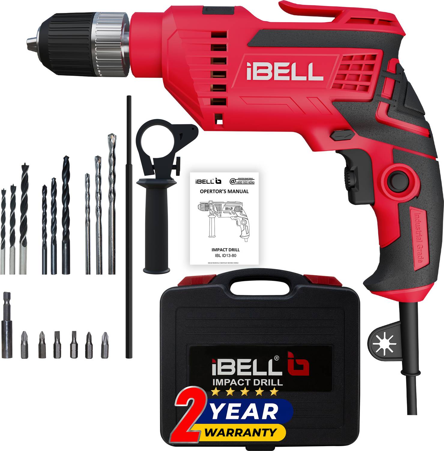 iBELL Impact Drill ID13-80, 650W, 13mm - Image 1