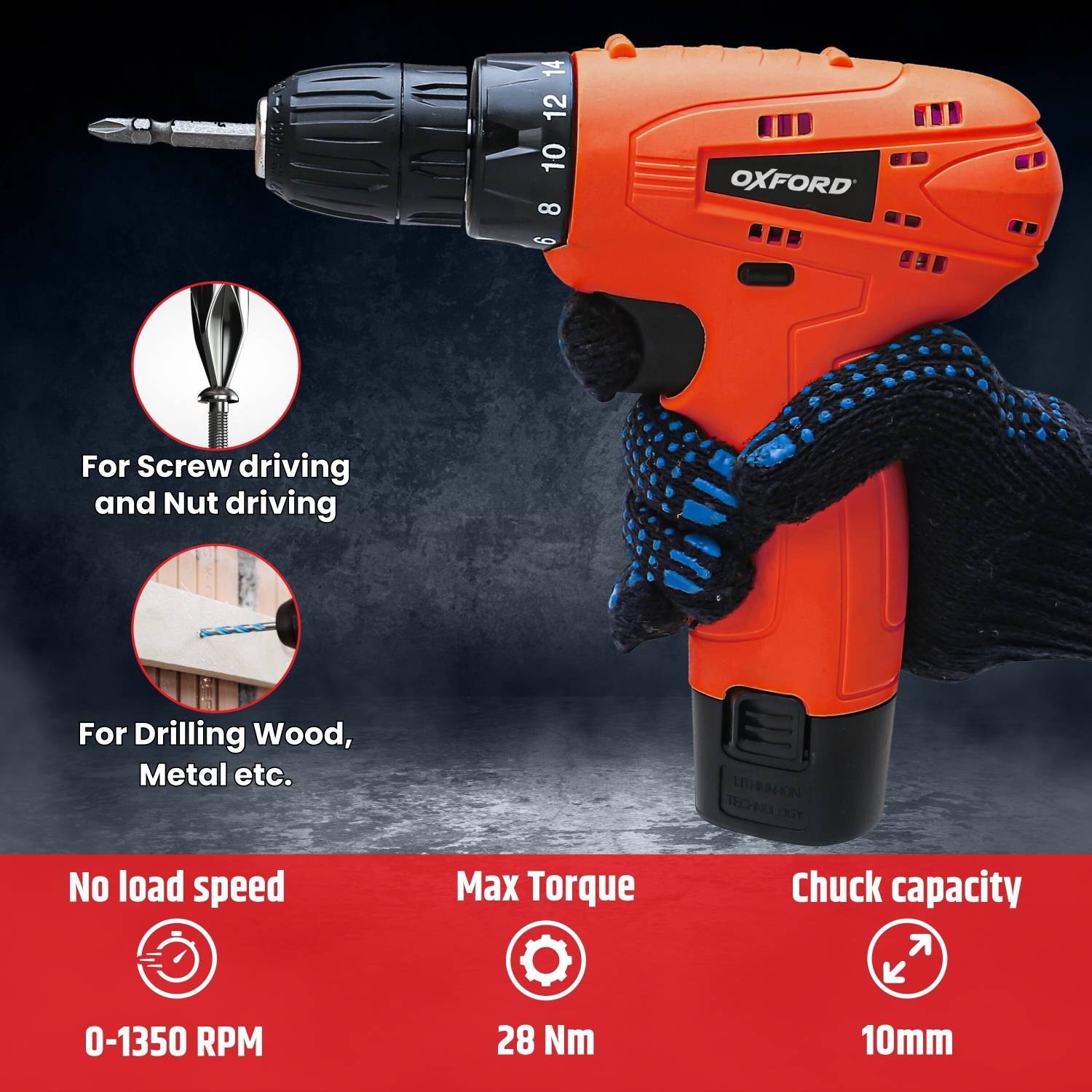 OXFORD O-3750 12V Cordless Drill - Image 2