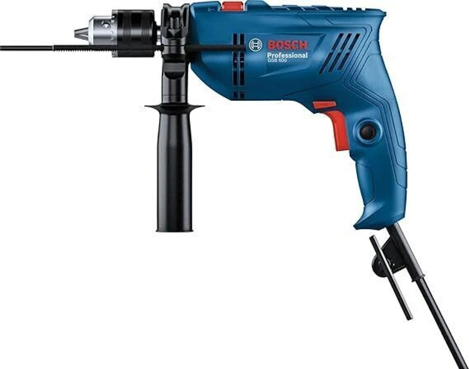 Image of BOSCH GSB 600 Corded Electric Impact Drill, 600 W, 13 mm, 1.7 kg, 3,000 rpm Pistol Grip Drill