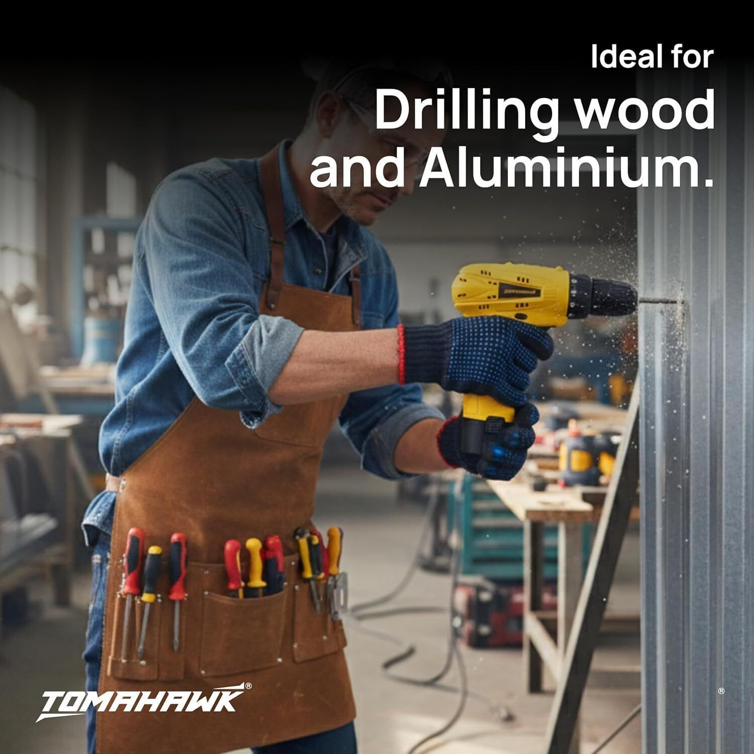 Image of Tomahawk Tomahawk| 600 RPM, 1.5Ah Battery | LED Light |Home, DIY, Wood & Metal| T-7386 Cordless Drill