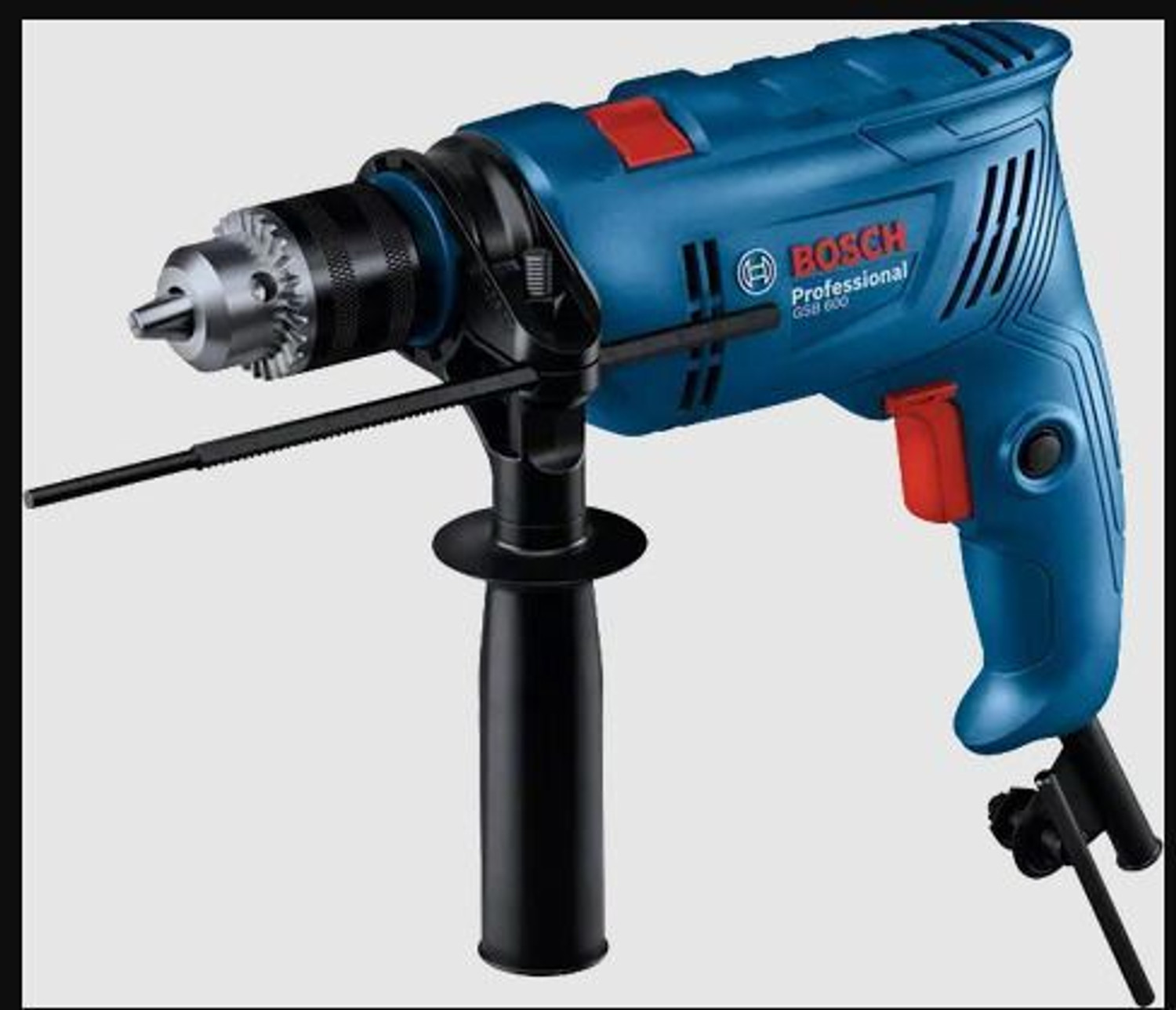 Image of BOSCH GSB 600 Corded Electric Impact Drill, 600 W, 13 mm, 1.7 kg, 3,000 rpm Pistol Grip Drill