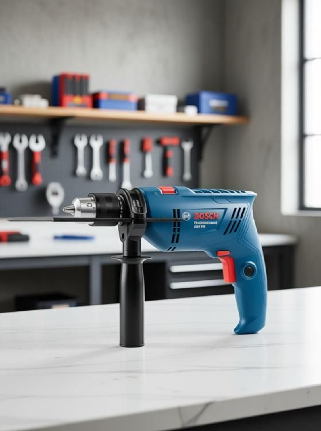 Image of BOSCH GSB 600 Corded Electric Impact Drill, 600 W, 13 mm, 1.7 kg, 3,000 rpm Pistol Grip Drill