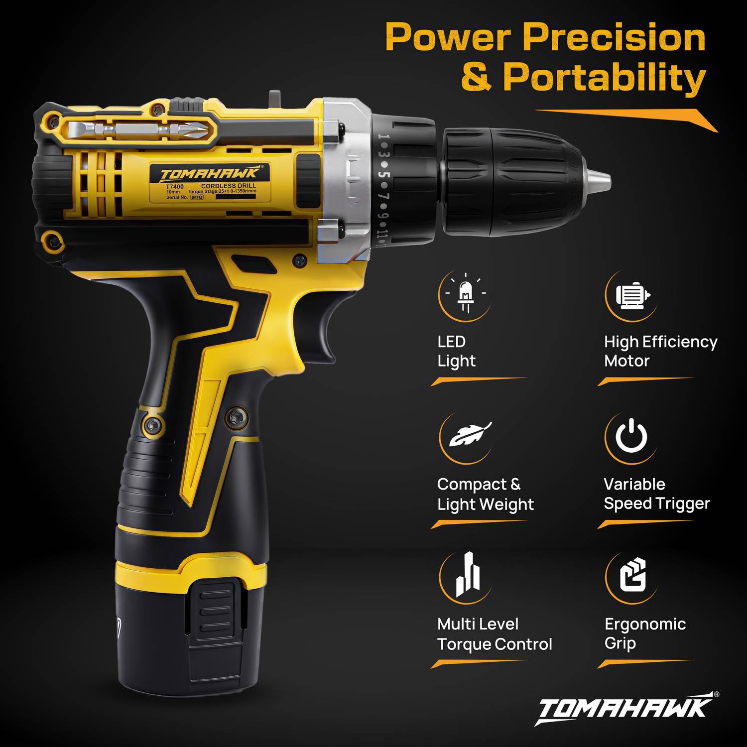 Tomahawk T7400 12V Cordless Drill - Image 5