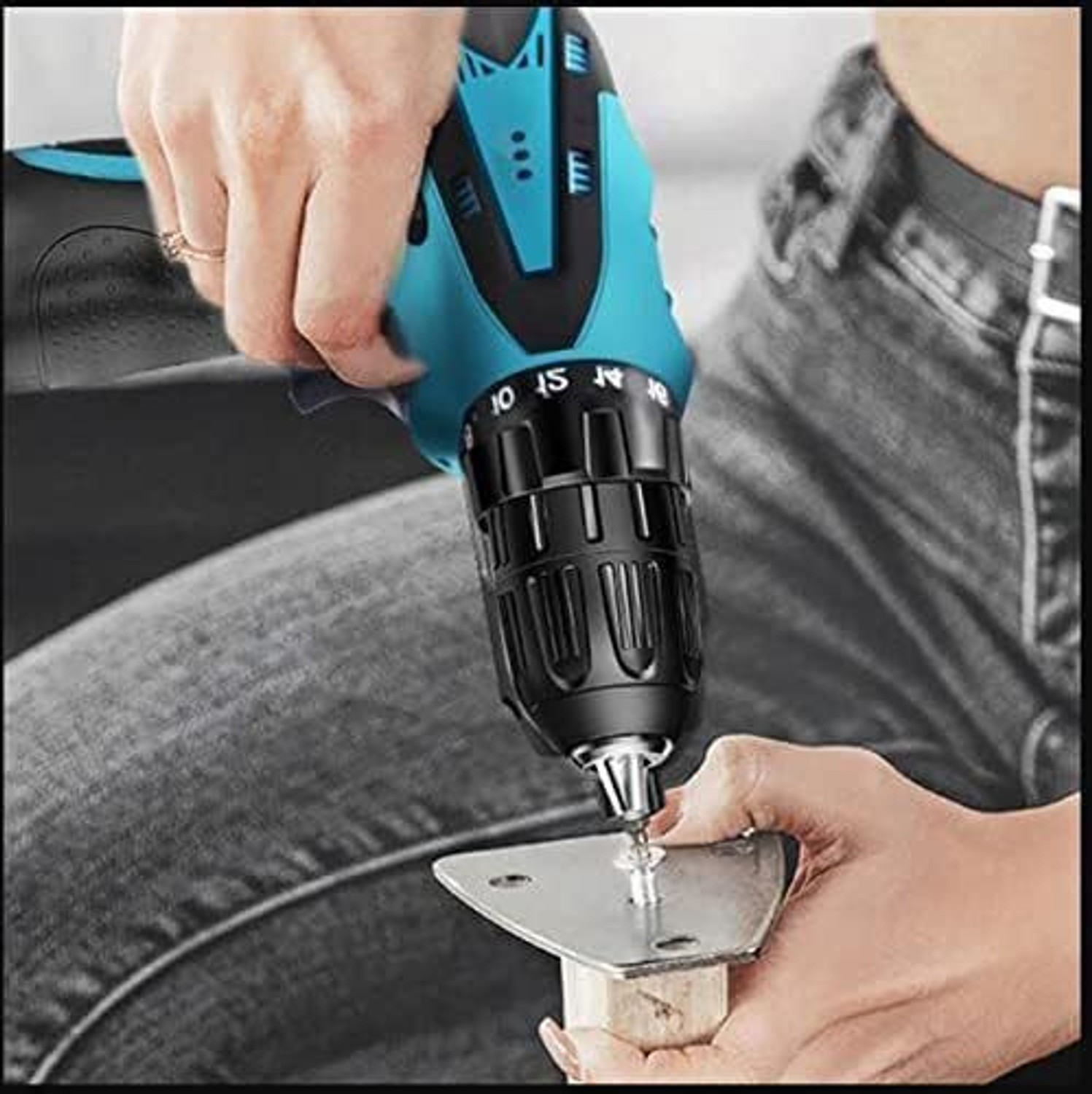 Image of Bright Cove CORDLESS DRILL MACHINE KIT Cordless Screwdriver and Drill machine Tool Kit with Case Cordless Drill