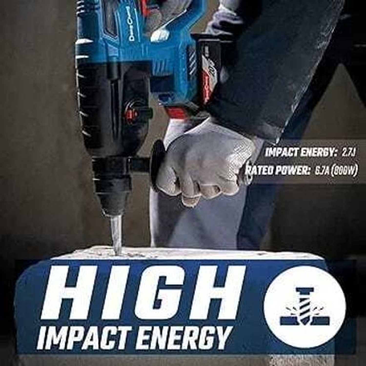 Image of Dongcheng DCZC02-26 CORDLESS BRUSHLESS HAMMER DRILL 20V MAX LI-ION BATTERY & 3 TYPES OF MODES Hammer Drill (26 mm Chuck Size, 600 W)