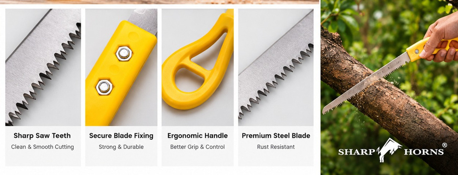 Image of SHARPHORNS Outdoor Portable , 9 Inch Rugged Blade Hand Saw Hand Tool Kit