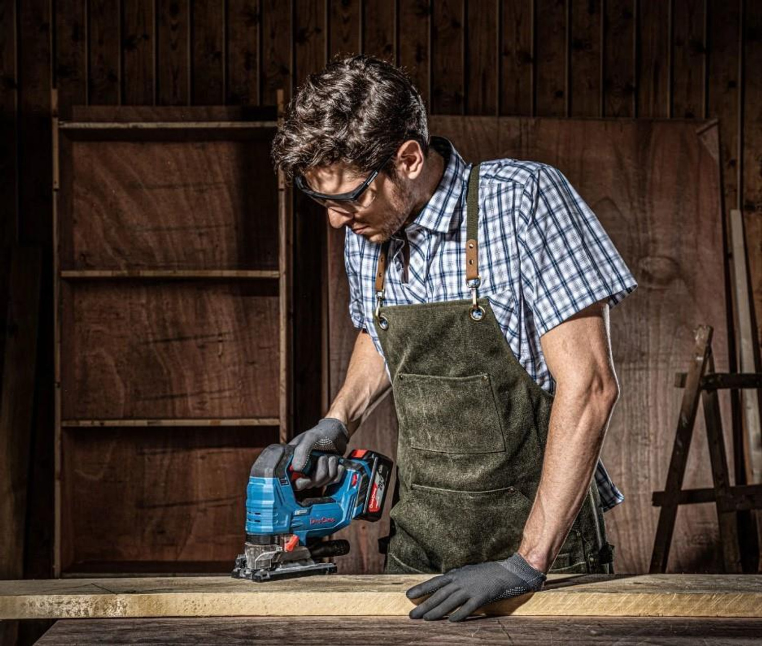 Image of Dongcheng CORDLESS BRUSHLESS JIG SAW 3.34 INCHCUTTING 20V MAX LI-ION BATTERY & CHARGER Power & Hand Tool Kit