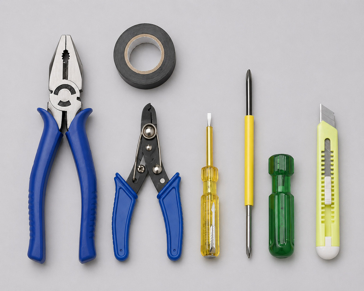 Image of tapaia Combo Tool Kit with Plier, Wire-C, Screwdrivers, Knife & Tape Hand Tool Kit