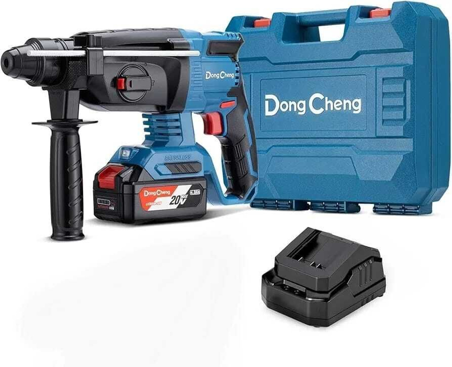 Image of Dongcheng DCZC02-26 CORDLESS BRUSHLESS HAMMER DRILL 20V MAX LI-ION BATTERY & 3 TYPES OF MODES Hammer Drill (26 mm Chuck Size, 600 W)