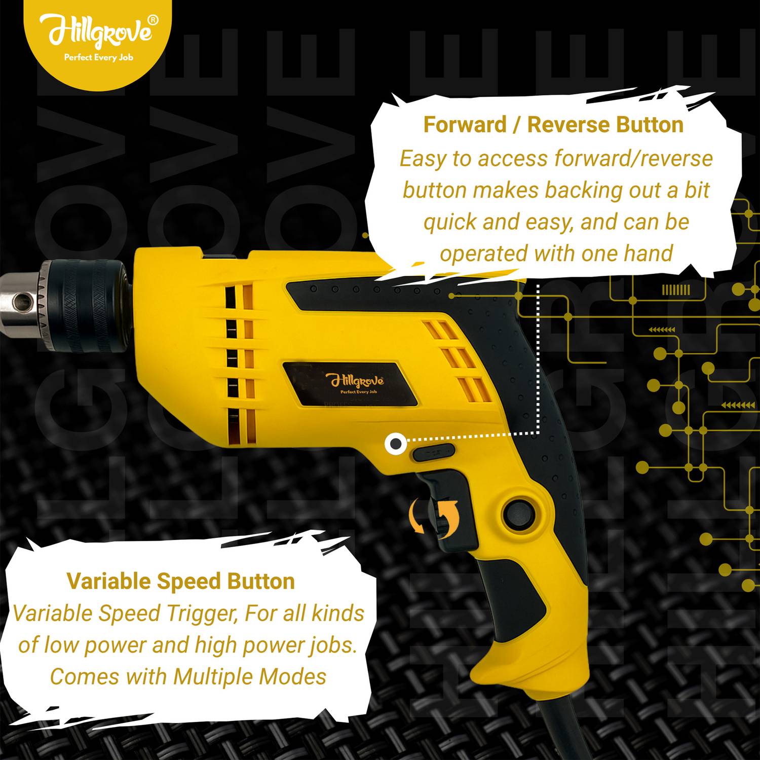 Hillgrove HGCM1382M2 13mm Power Drill Kit - Image 5
