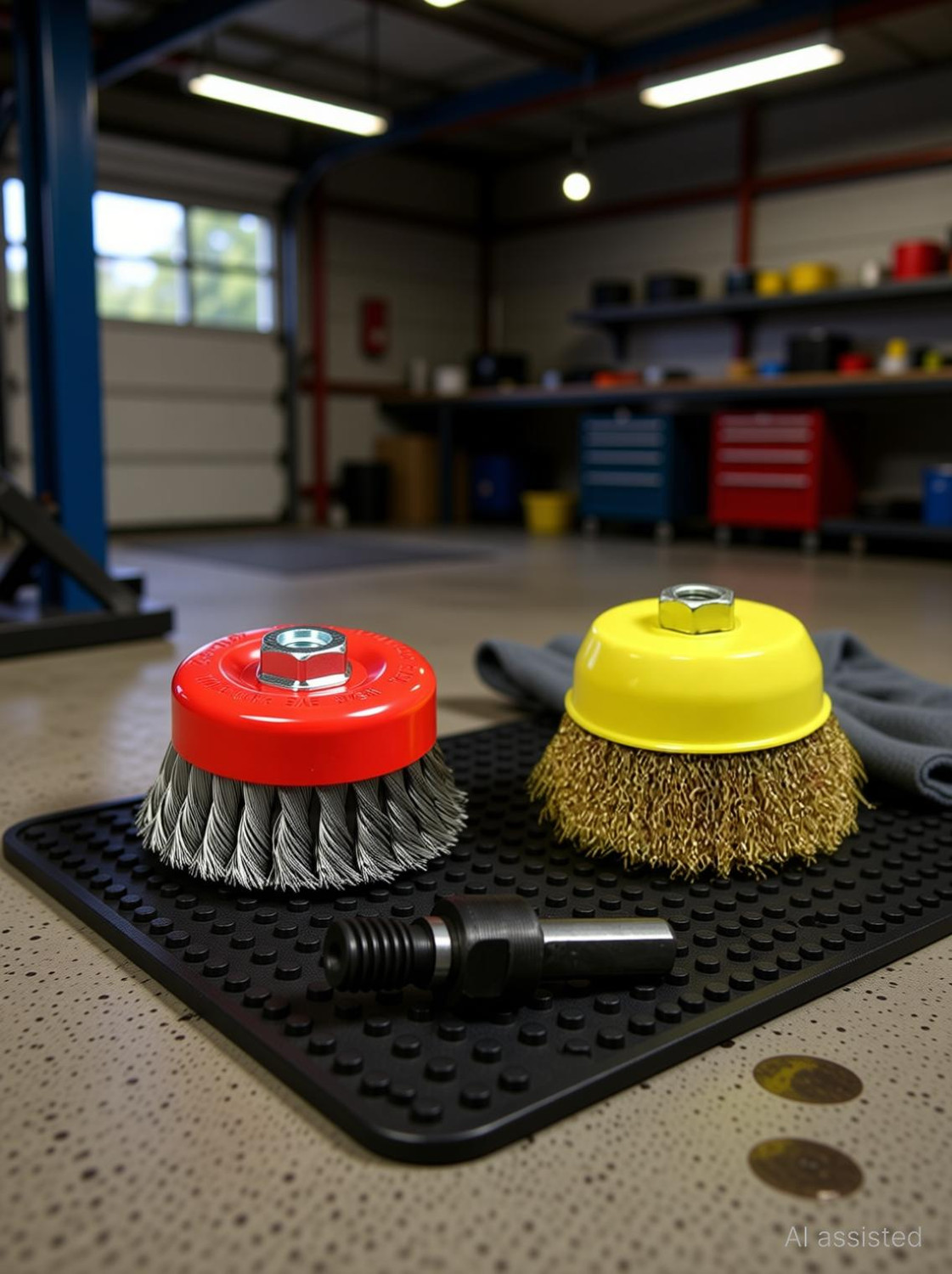 Image of Kshivi CBN44 Combo of Twisted Cup Brush and Non Twisted Cup Brush With Drill Attachment Wheel Brush (Pack of 2)