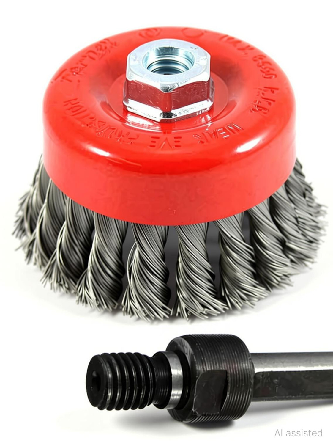 Image of Kshivi CBN44 Combo of Twisted Cup Brush and Non Twisted Cup Brush With Drill Attachment Wheel Brush (Pack of 2)
