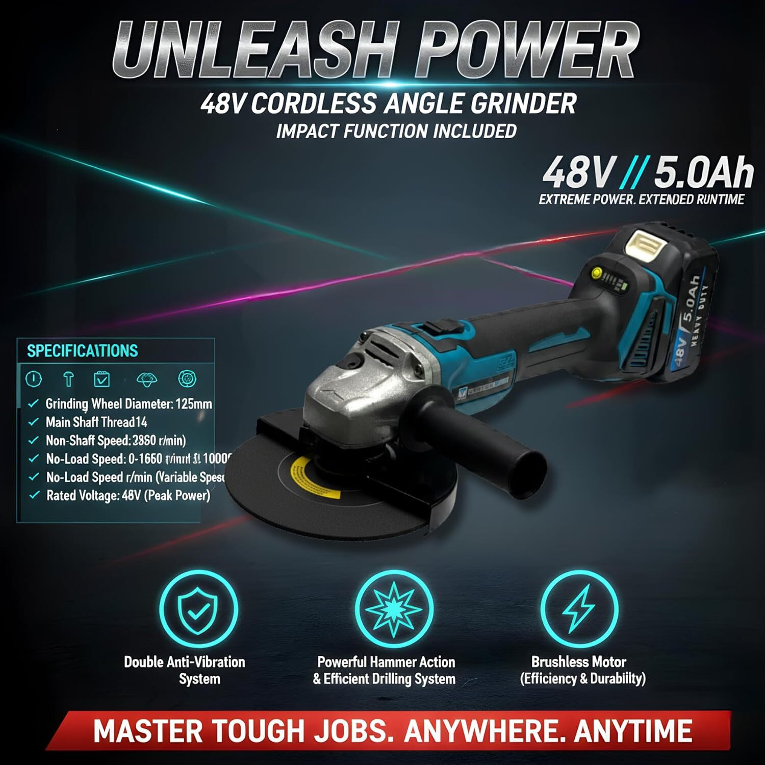 Image of HIERKIN 4-in-1 Cordless Power Tool Kit Power & Hand Tool Kit