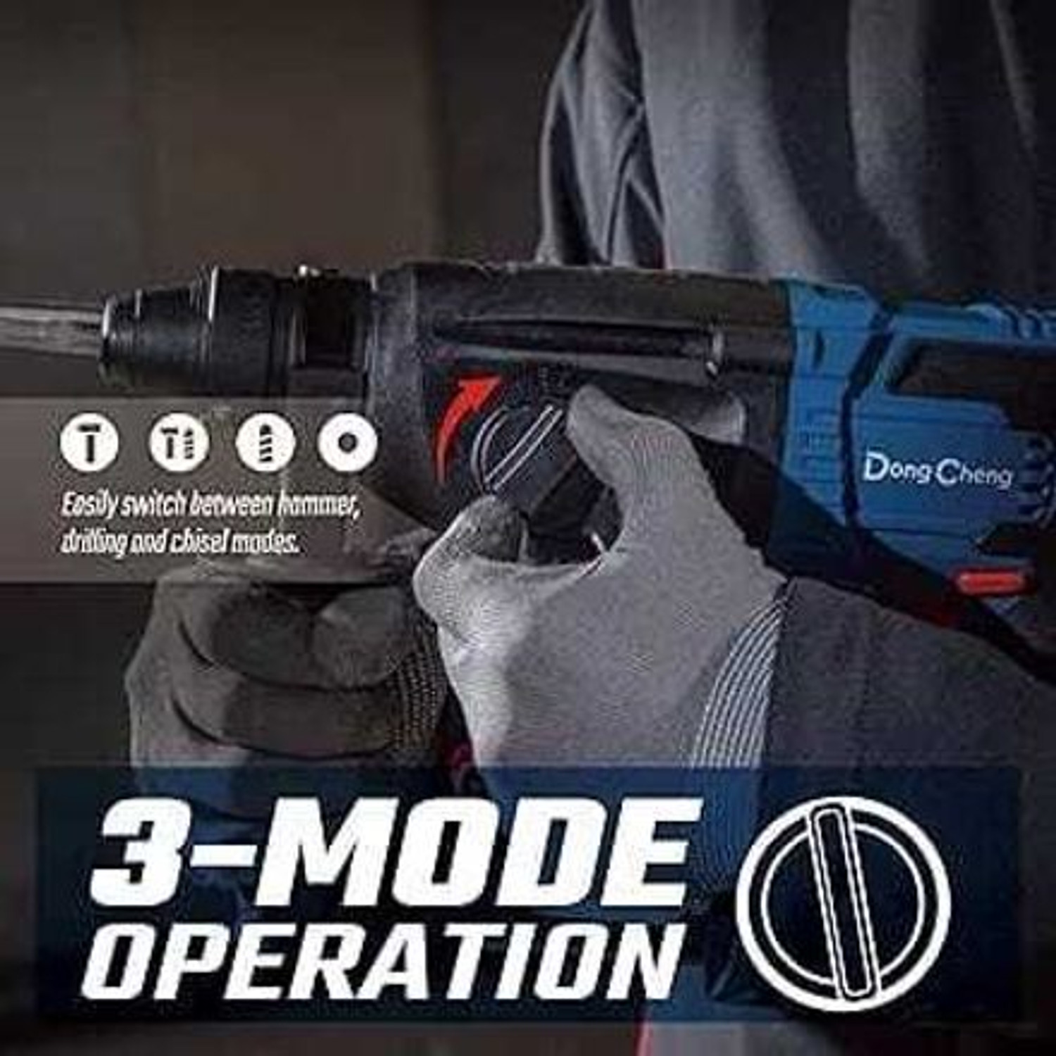 Image of Dongcheng DCZC02-26 CORDLESS BRUSHLESS HAMMER DRILL 20V MAX LI-ION BATTERY & 3 TYPES OF MODES Hammer Drill (26 mm Chuck Size, 600 W)