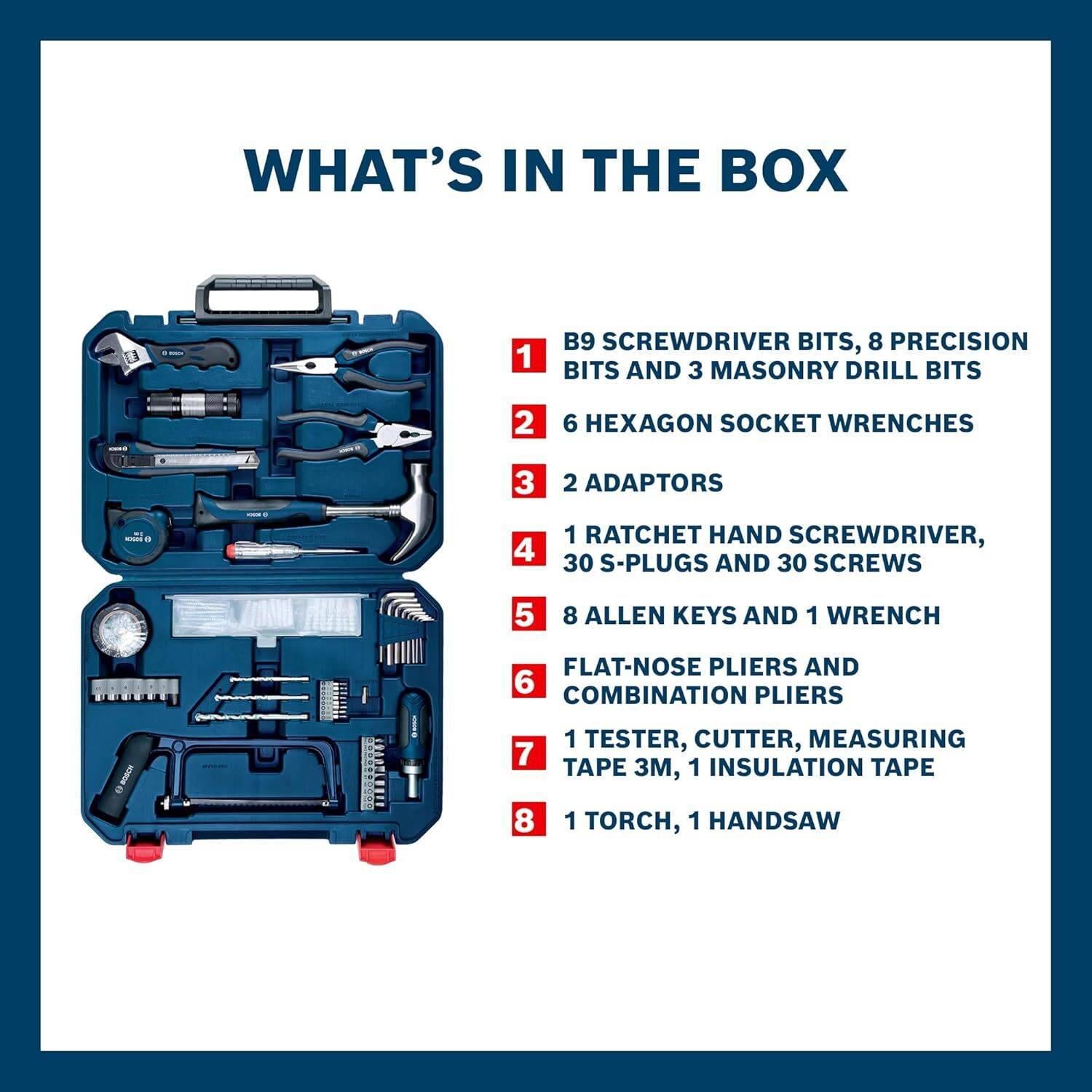 Bosch 108 Piece Metal Hand Tool Kit - Image 2