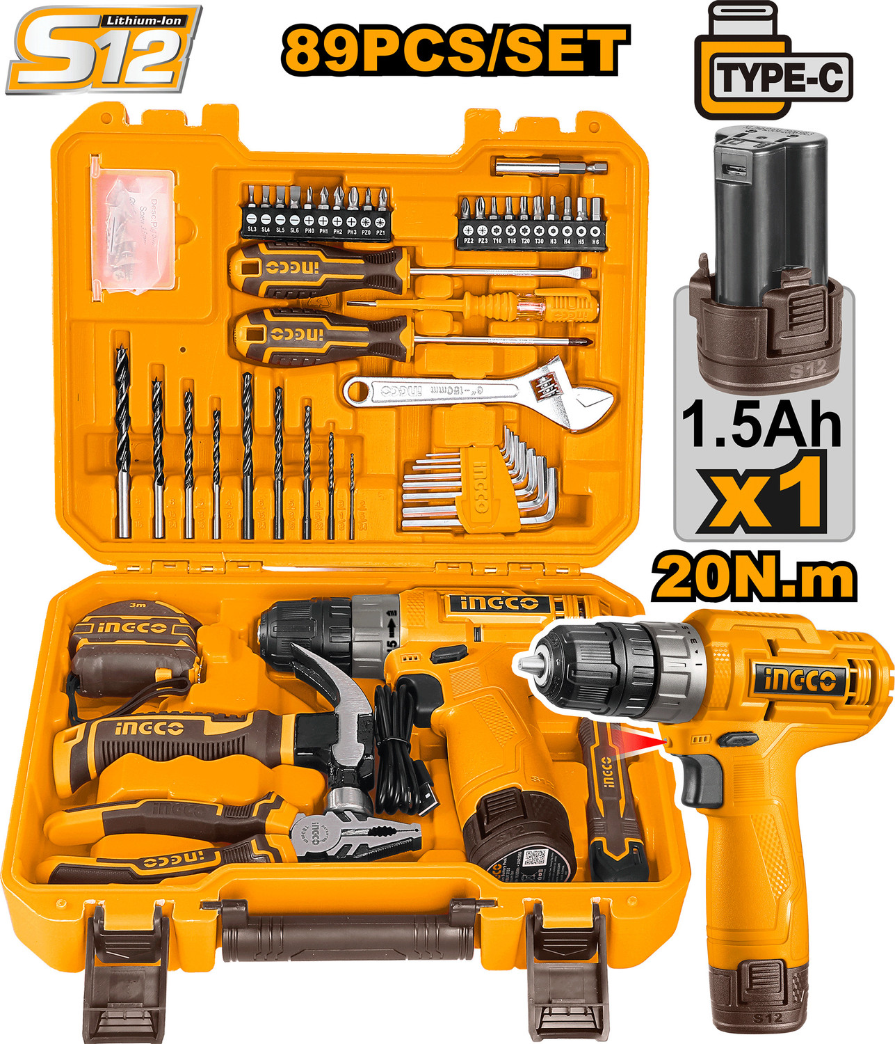 Image of INGCO Power & Hand Tool Kit