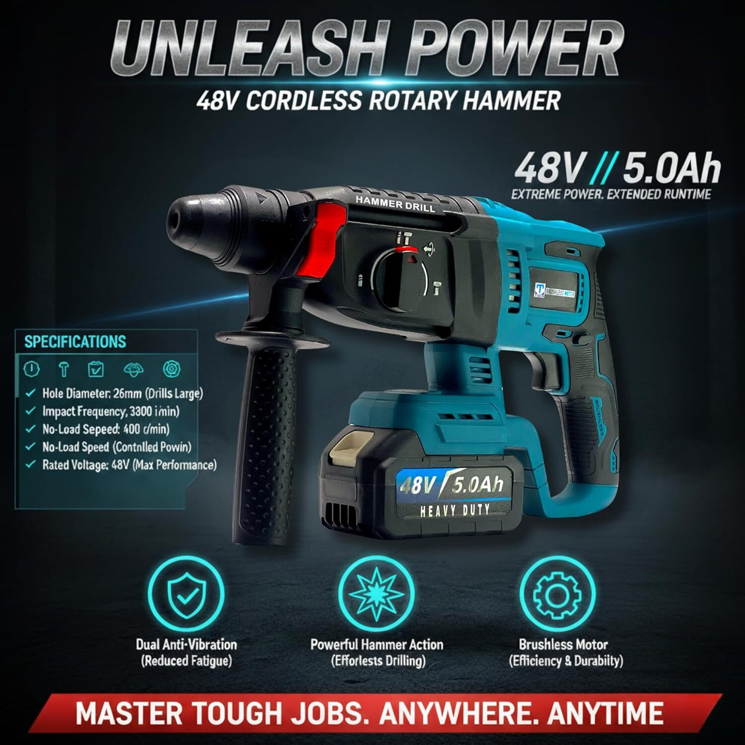 Image of HIERKIN 4-in-1 Cordless Power Tool Kit Power & Hand Tool Kit