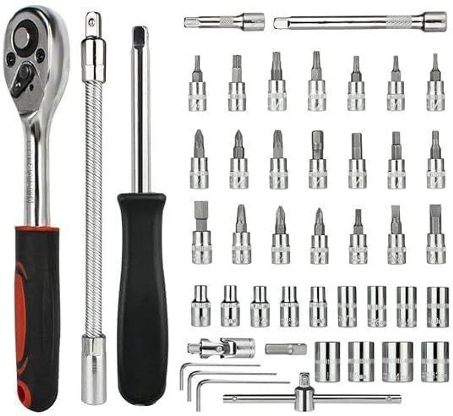 Image of Nyara 46Pcs Mechanic Tool Kits For Household Auto Repair , Chrome Vanadium Steel Hand Tool Kit