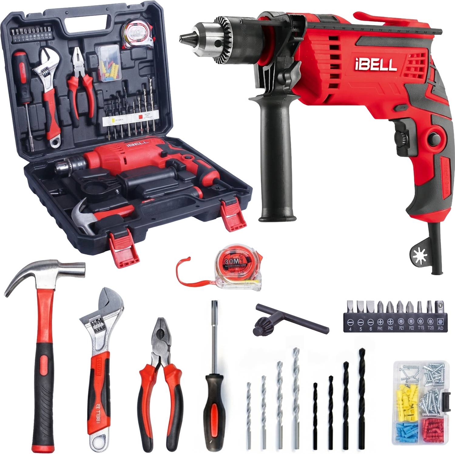 iBELL Professional Impact Drill Tool Kit TD13-85, 650W, 2800RPM, 13mm - Image 1