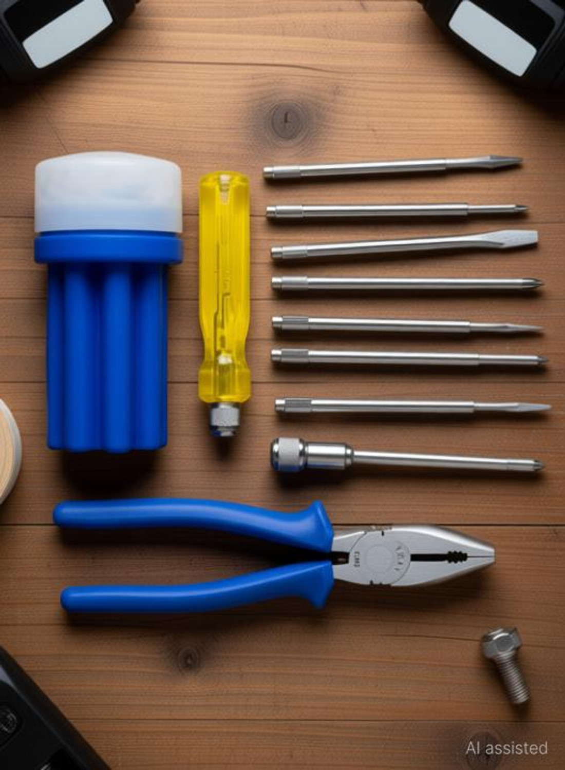Image of Trishul SET OF 10 Blue Plier, And Screwdriver Set Blue with Hand Tool Kit (10 Tools) Power & Hand Tool Kit (10 Tools) Power & Hand Tool Kit
