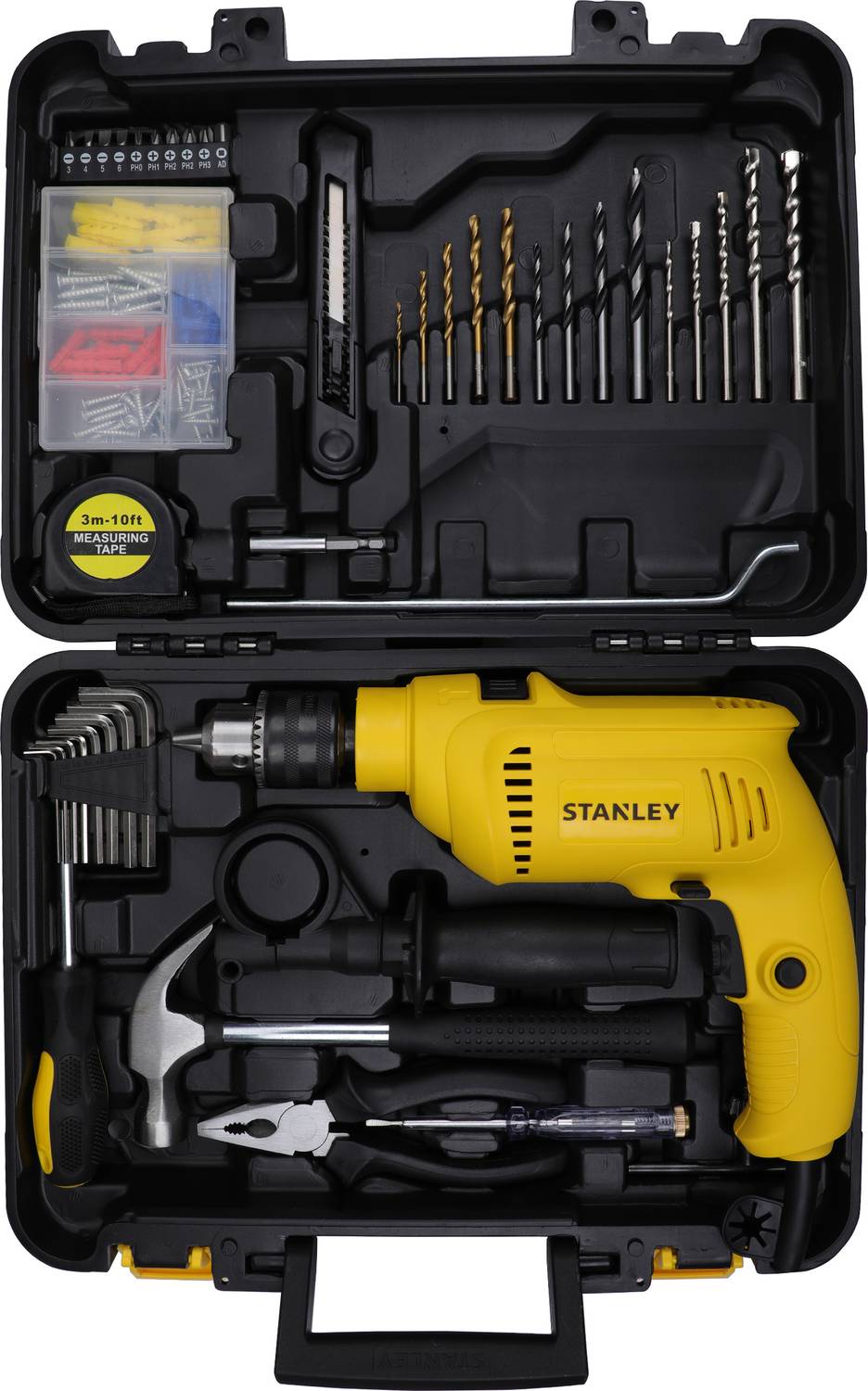 STANLEY SDH600KP-IN DIY 13 mm Hammer Drill Machine and Power & Hand Tool Kit