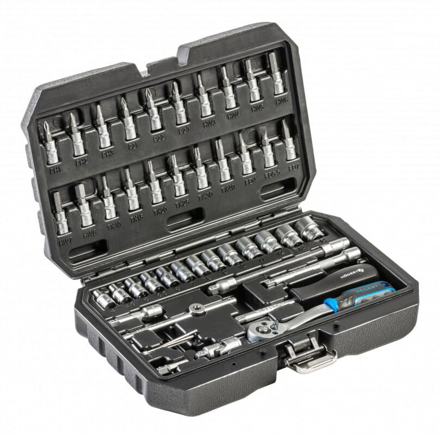 Image of Hogert Technik CRV HT1R216 Rachet handle 72T Hand Tool Kit