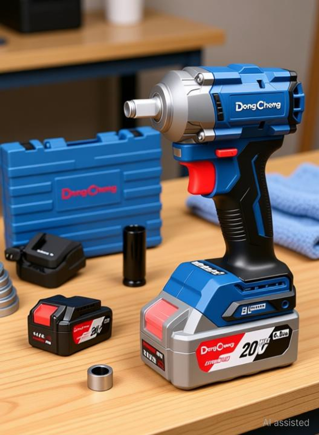 Image of Dongchengg DCPB358 CORDLESS BRUSHLESS IMPACT WRENCH 20V MAV 4.0AH*2GROUPS BATTERY & CHARGER Power & Hand Tool Kit