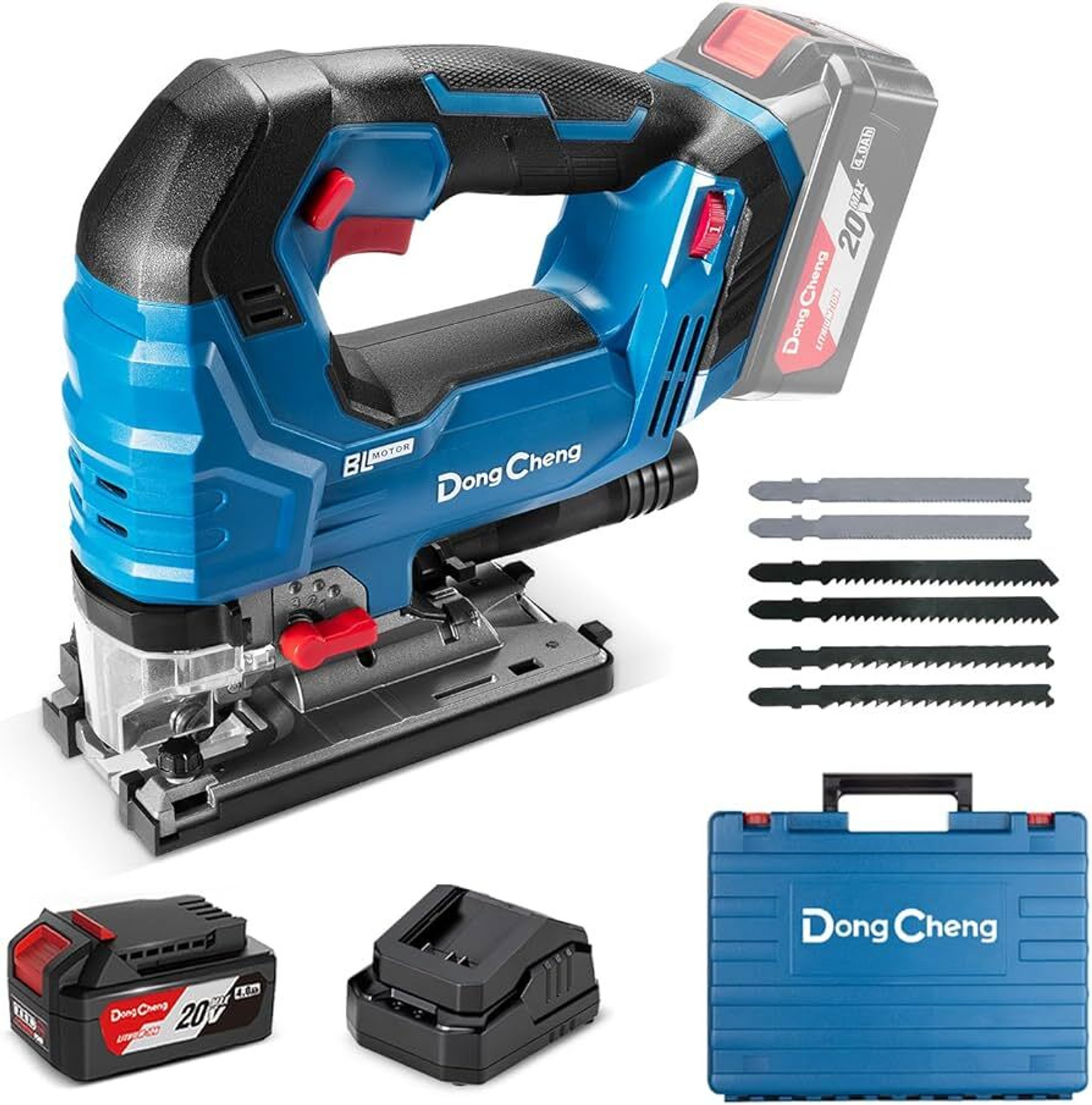 Image of Dongcheng CORDLESS BRUSHLESS JIG SAW 3.34 INCHCUTTING 20V MAX LI-ION BATTERY & CHARGER Power & Hand Tool Kit