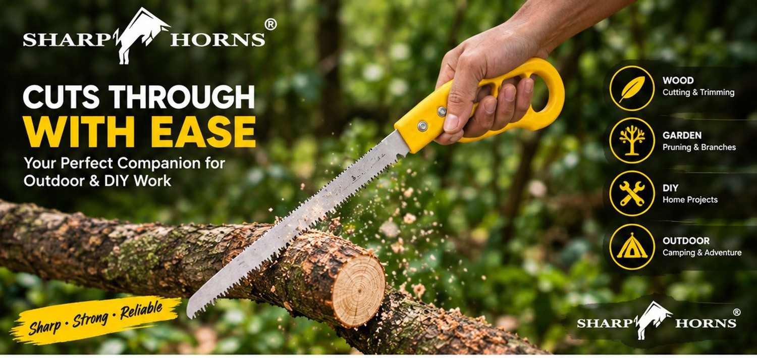 Image of SHARPHORNS Outdoor Portable , 9 Inch Rugged Blade Hand Saw Hand Tool Kit