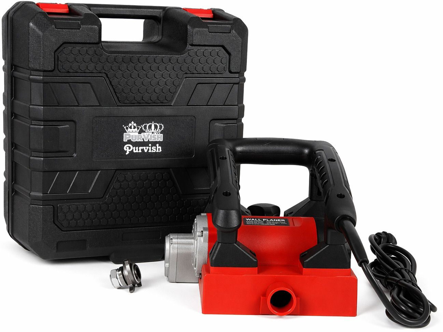 Image of purvish 1300W Electric Wall Planer, Rotary Power Wall Putty Scratcher Adjust Depth 1-4mm Power & Hand Tool Kit
