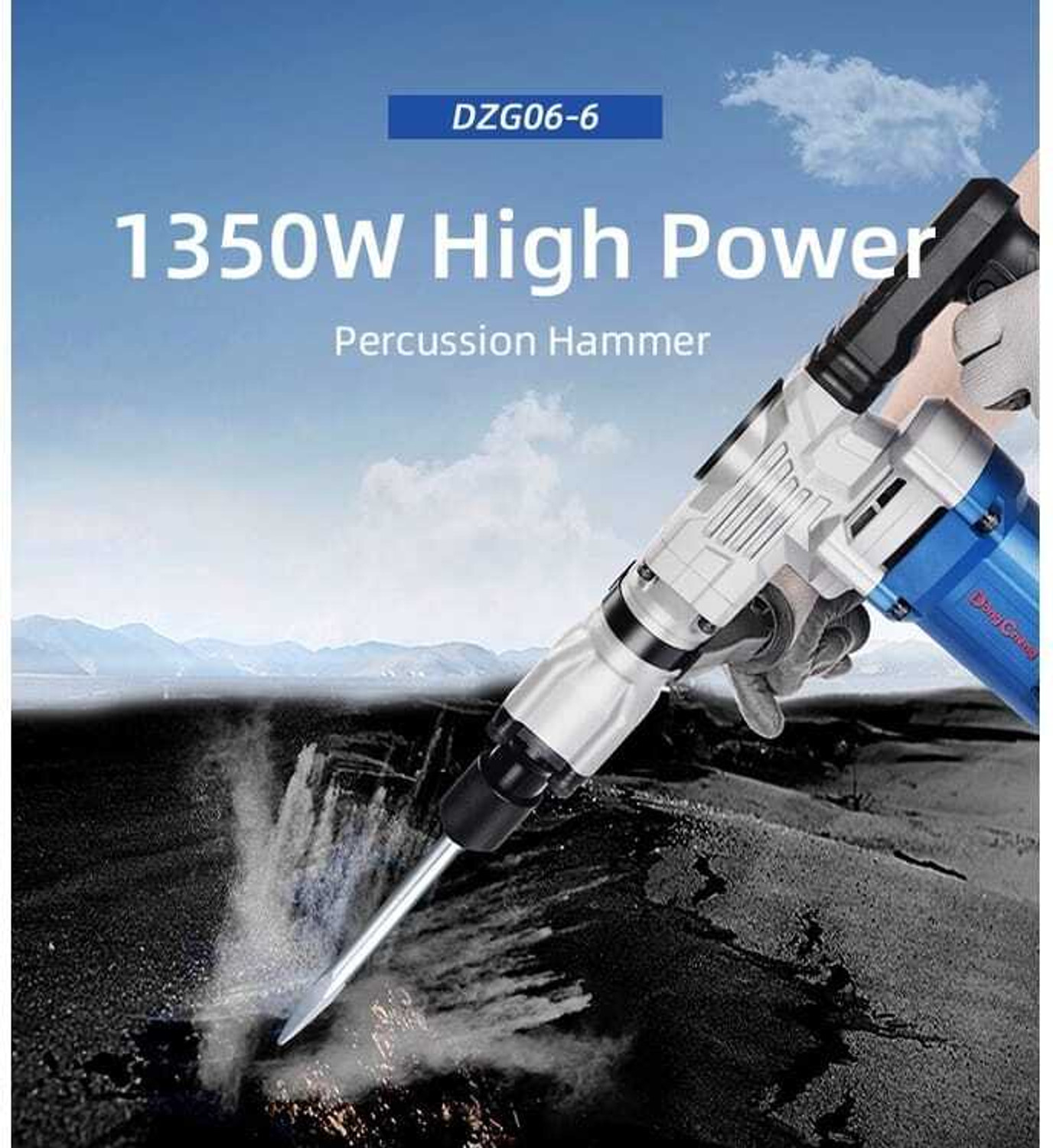 Image of Dongcheng DZG06-6S Demolition Hammer, 1400WATT,16.8J IMPACT ENERGY,HEAVY DUTY MACHINE Angle Drill